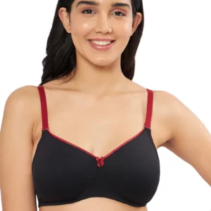 Non-wired T-shirt Bra - Black & Henna-Rs650
