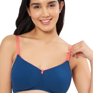 Non-wired T-shirt Bra - Poseidon & Sunkist Coral-Rs630-32-34-36-38