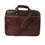 Genuine Leather Black 16 inch Briefcase Laptop Bag -Espresso Brown -Rs8250