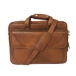 Genuine Leather Black 16 inch Briefcase Laptop Bag -Leather Travel Bag with Laptop Compartment-Rs8250