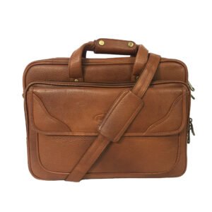 Genuine Leather Black 16 inch Briefcase Laptop Bag -Leather Travel Bag with Laptop Compartment-Rs8250