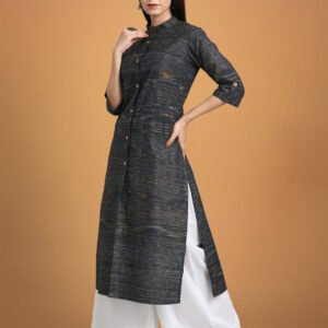 Navy Jharna Collar Kurti-2544.9