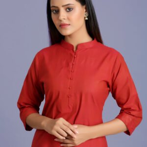 Red Potli Button Kurti-Rs3599.9