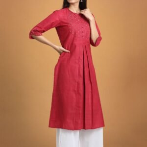 Red Zari Kurti-Rs3549.9