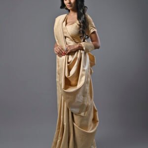 Self Jacquard Golden Saree-Rs51999