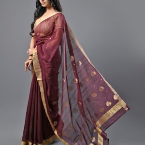 Wine Chanderi Saree-Rs26999.